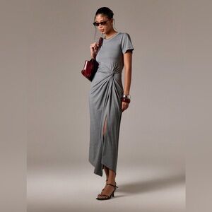 Bailey 44 jersey knit heather Gray Maxi side knot Dress medium